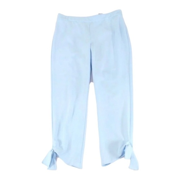 $80 Alfani Plus Size Blue Ankle Pants Pull On Cropped Tie Stretch Elastic Waist - Picture 3 of 7